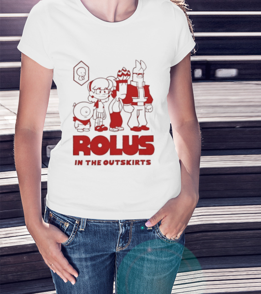 ROLUS In The Outskirts Cartoon Characters Lineup T-Shirt