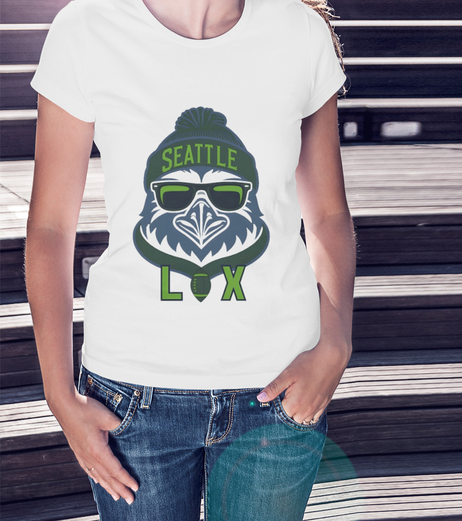 Seattle Seahawk LIX Game Day Beanie Sunglasses Football T-Shirt