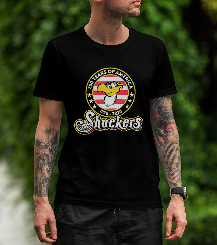 250 Years Of America 1776 2026 Shuckers With Clam And Stars T-Shirt