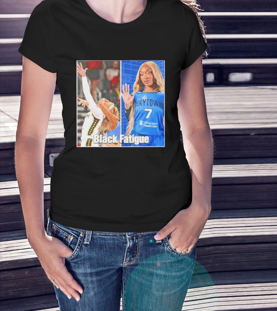 Skytown WNBA Black Fatigue Meme DiJonai Carrington Sophie Cunningham Hard Foul T-Shirt