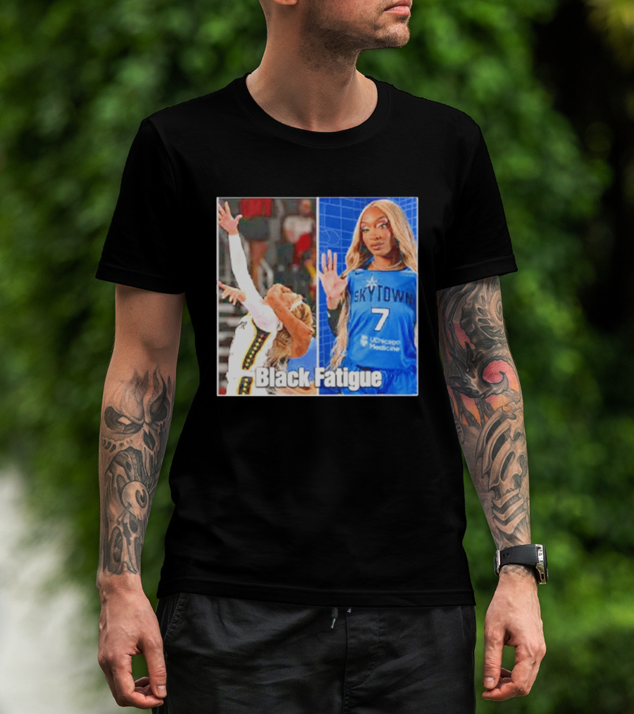 Skytown WNBA Black Fatigue Meme DiJonai Carrington Sophie Cunningham Hard Foul T-Shirt