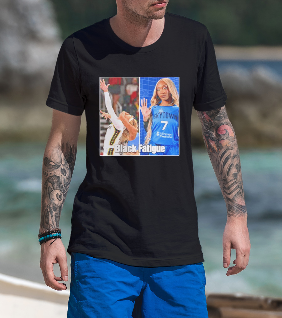Skytown WNBA Black Fatigue Meme DiJonai Carrington Sophie Cunningham Hard Foul T-Shirt