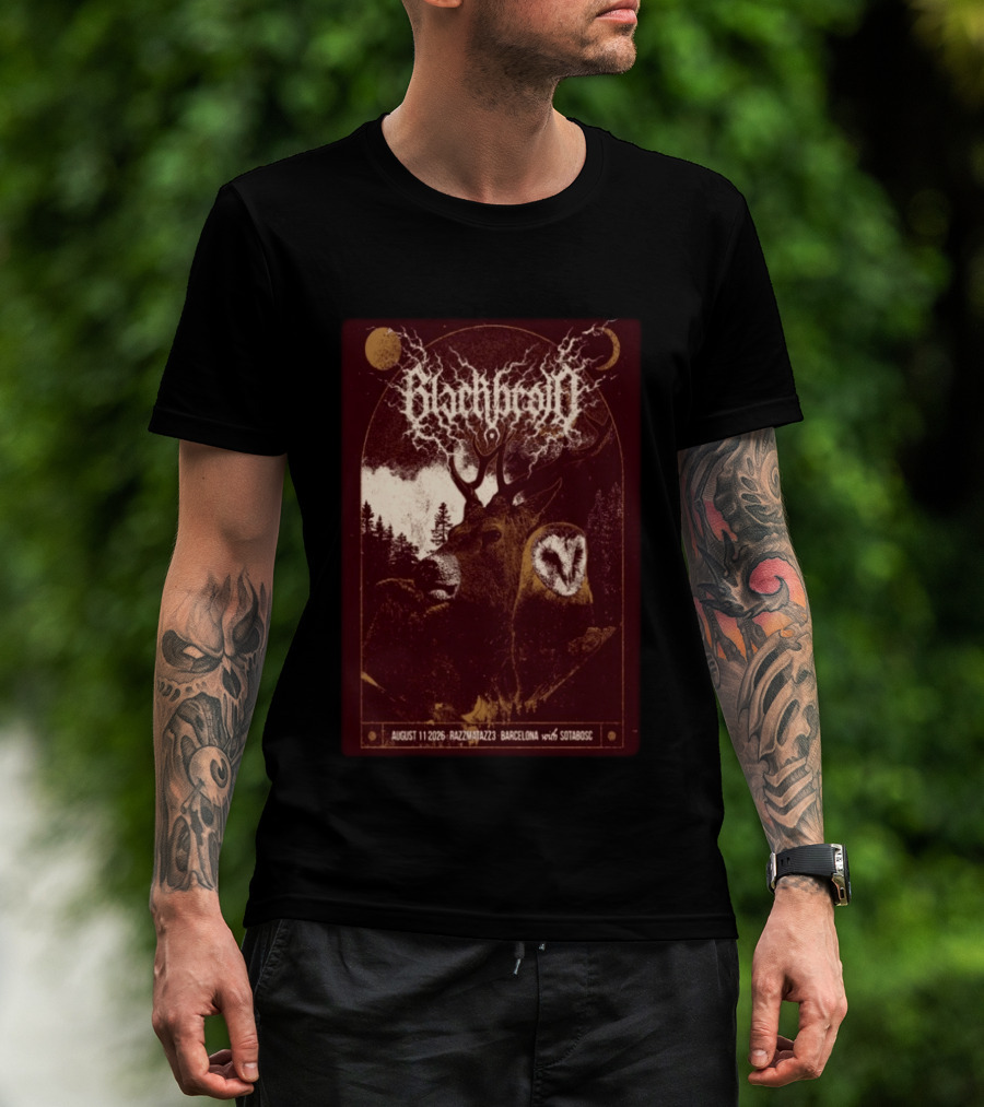 Blackbraid August 11 2026 Razzmatazz 3 Barcelona With Sotabosc Deer Owl Moon T-Shirt
