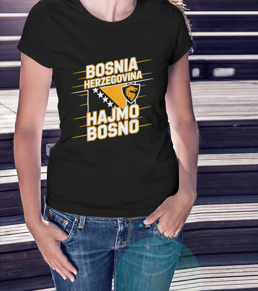 Bosnia Herzegovina Hajmo Bosno Crest And Stars T-Shirt