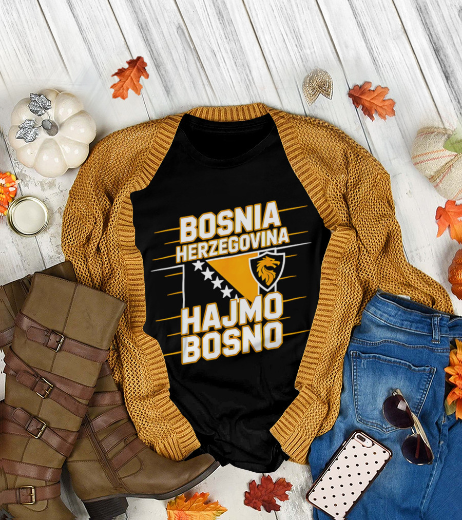 Bosnia Herzegovina Hajmo Bosno Crest And Stars T-Shirt