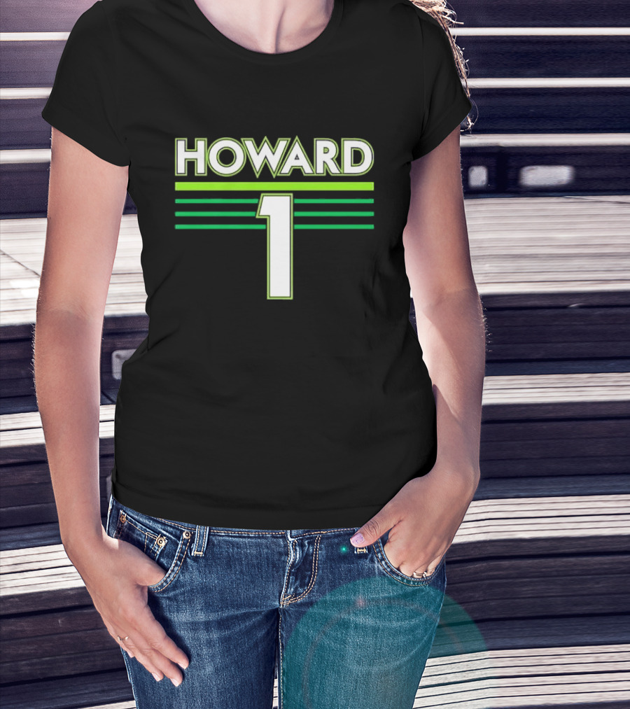 Howard 1 White Green Horizontal Stripes Sports Jersey T-Shirt
