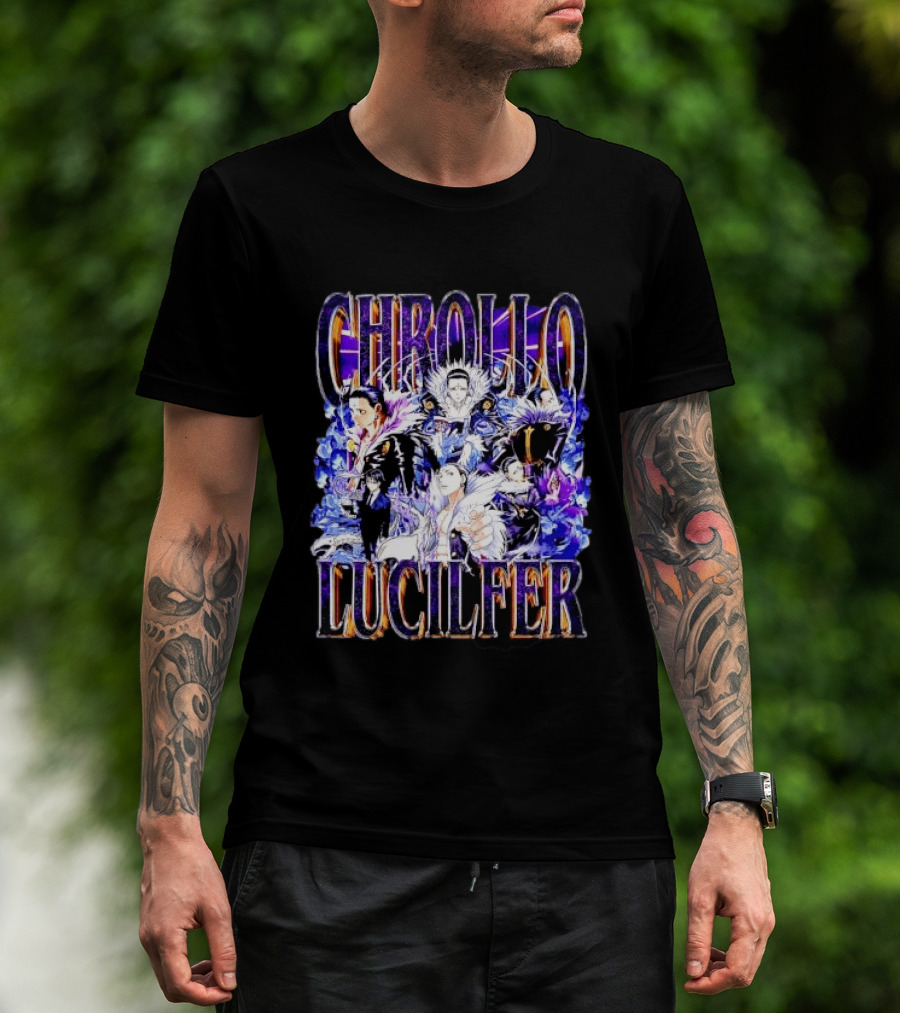 Chrollo Lucilfer Multiple Poses Purple Aura Flames Bootleg Collage Anime Hunter X Hunter T T-Shirt