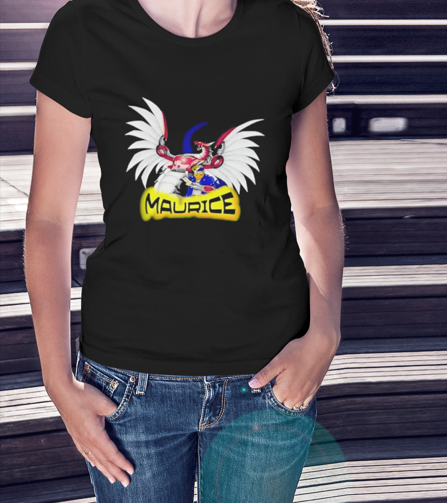 Maurice Cybernetic Dragon Winged Anime Duelist Trading Card Yellow T-Shirt