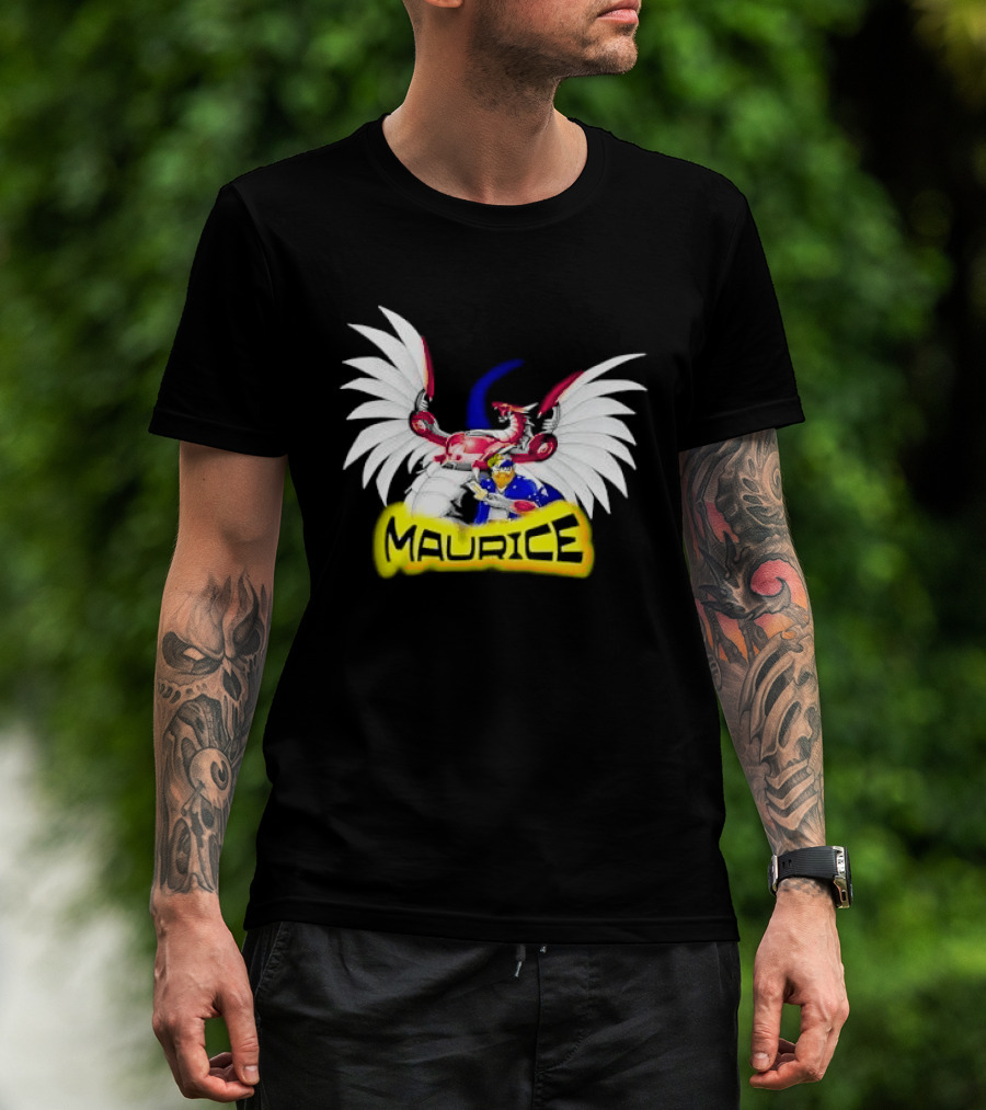 Maurice Cybernetic Dragon Winged Anime Duelist Trading Card Yellow T-Shirt