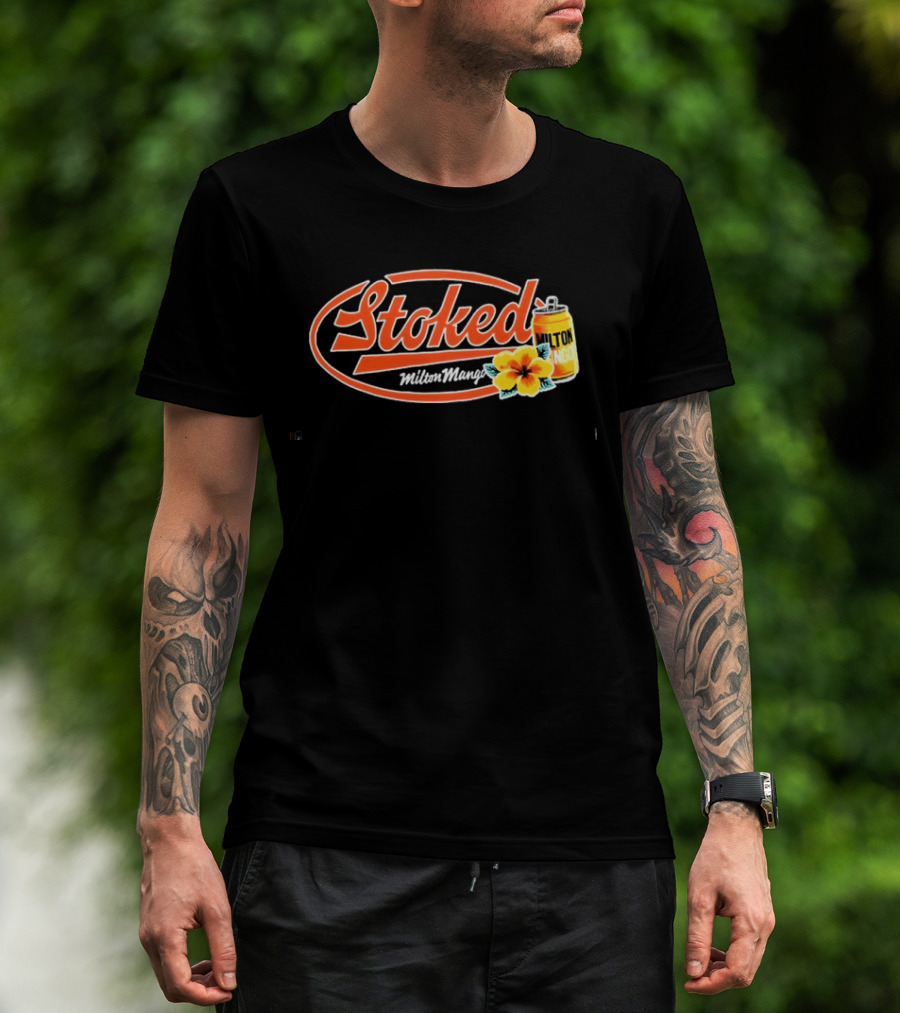 Milton Mango Stoked With Flowers Can T-Shirt