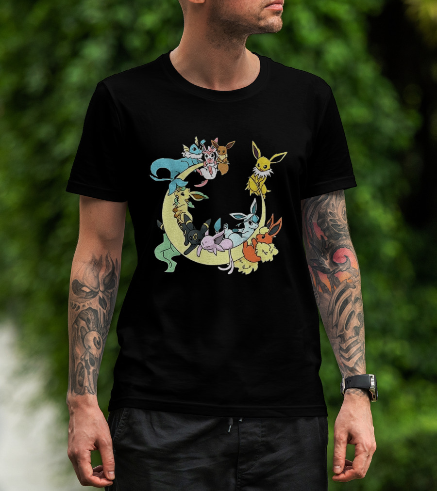 Eevee Evolutions Sylveon Umbreon Flareon Jolteon Vaporeon Espeon Leafeon Glaceon T-Shirt