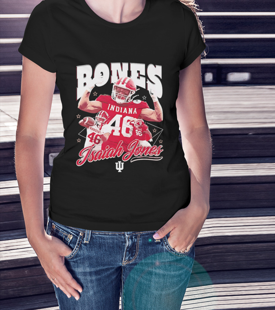 Isaiah Jones Indiana Hoosiers Football Bones 46 T-Shirt