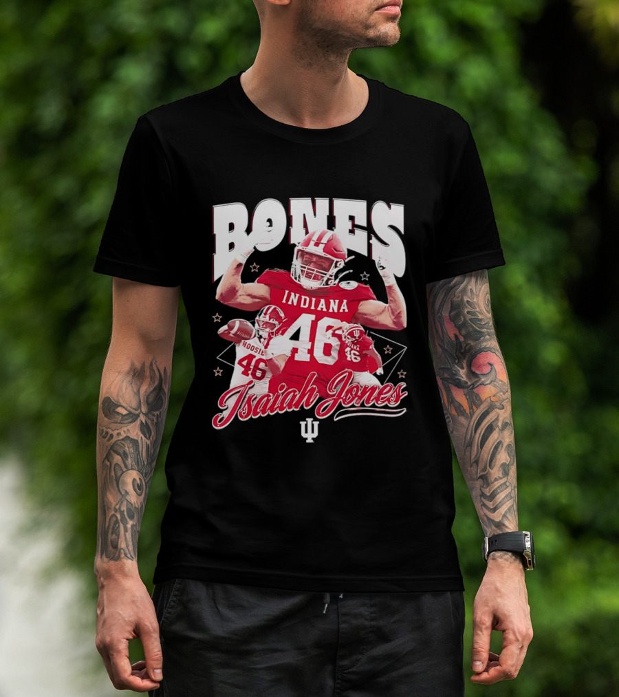 Isaiah Jones Indiana Hoosiers Football Bones 46 T-Shirt