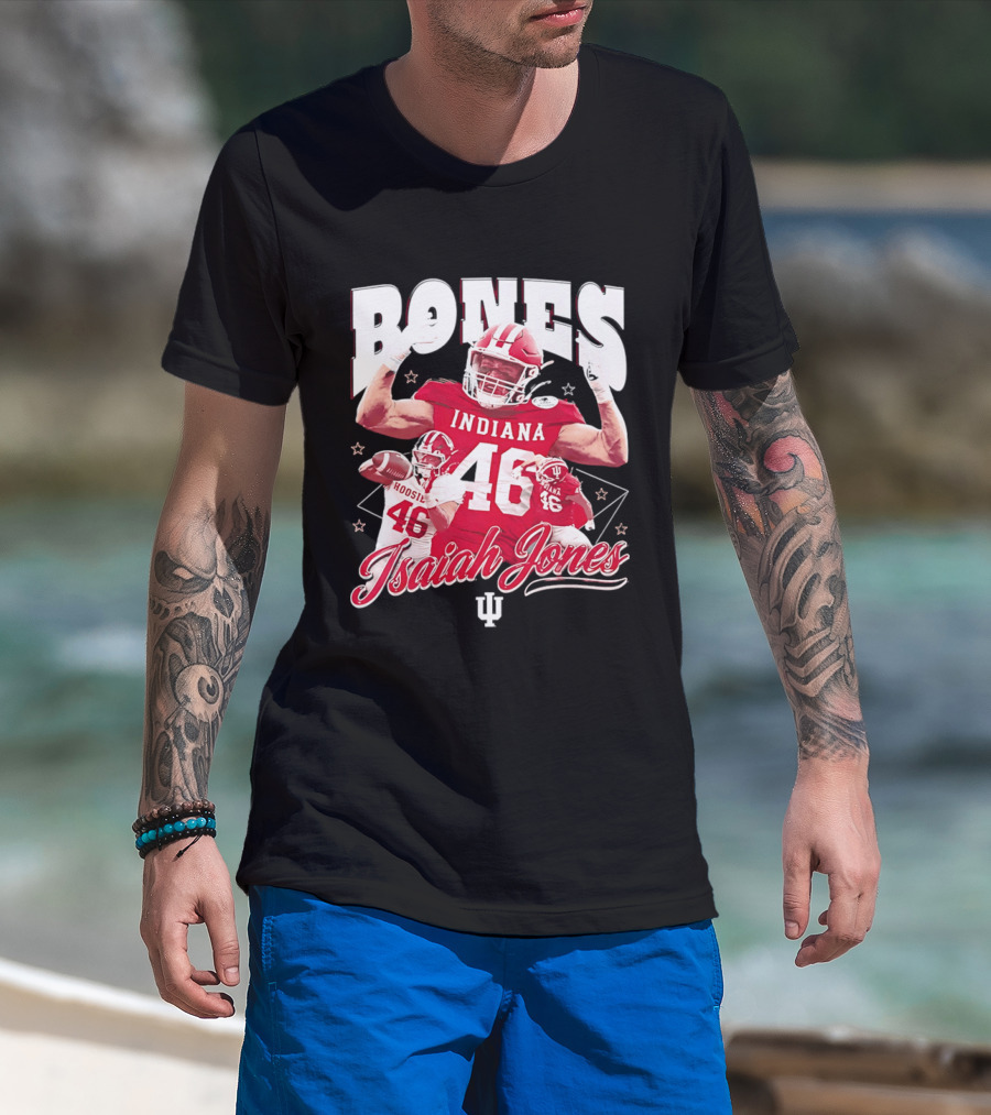 Isaiah Jones Indiana Hoosiers Football Bones 46 T-Shirt
