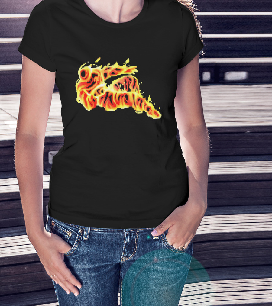 Fiery Waves Of Burning Flame Blaze In Yellow Orange Red Hues T-Shirt
