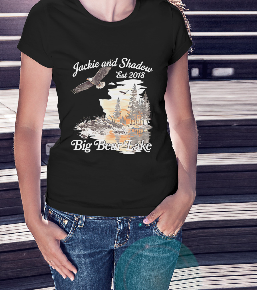 Jackie And Shadow Est 2018 Big Bear Lake Bald Eagles Family Scenic Nature T-Shirt