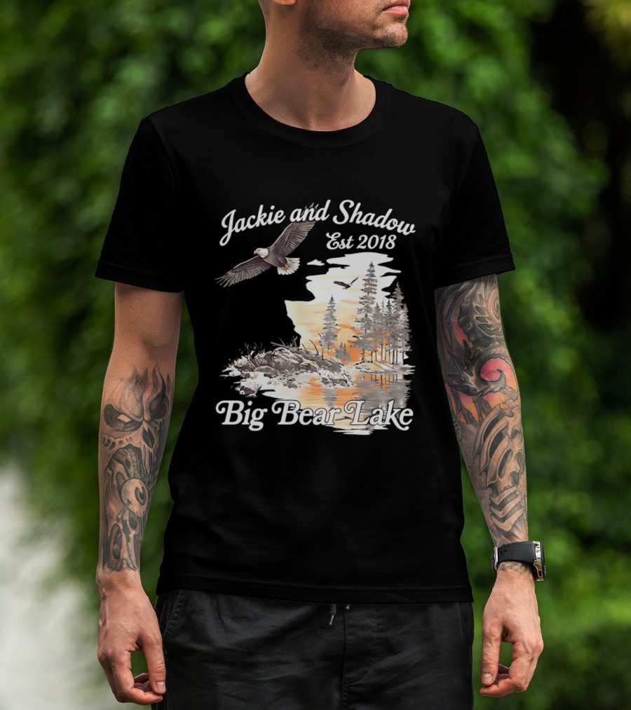 Jackie And Shadow Est 2018 Big Bear Lake Bald Eagles Family Scenic Nature T-Shirt