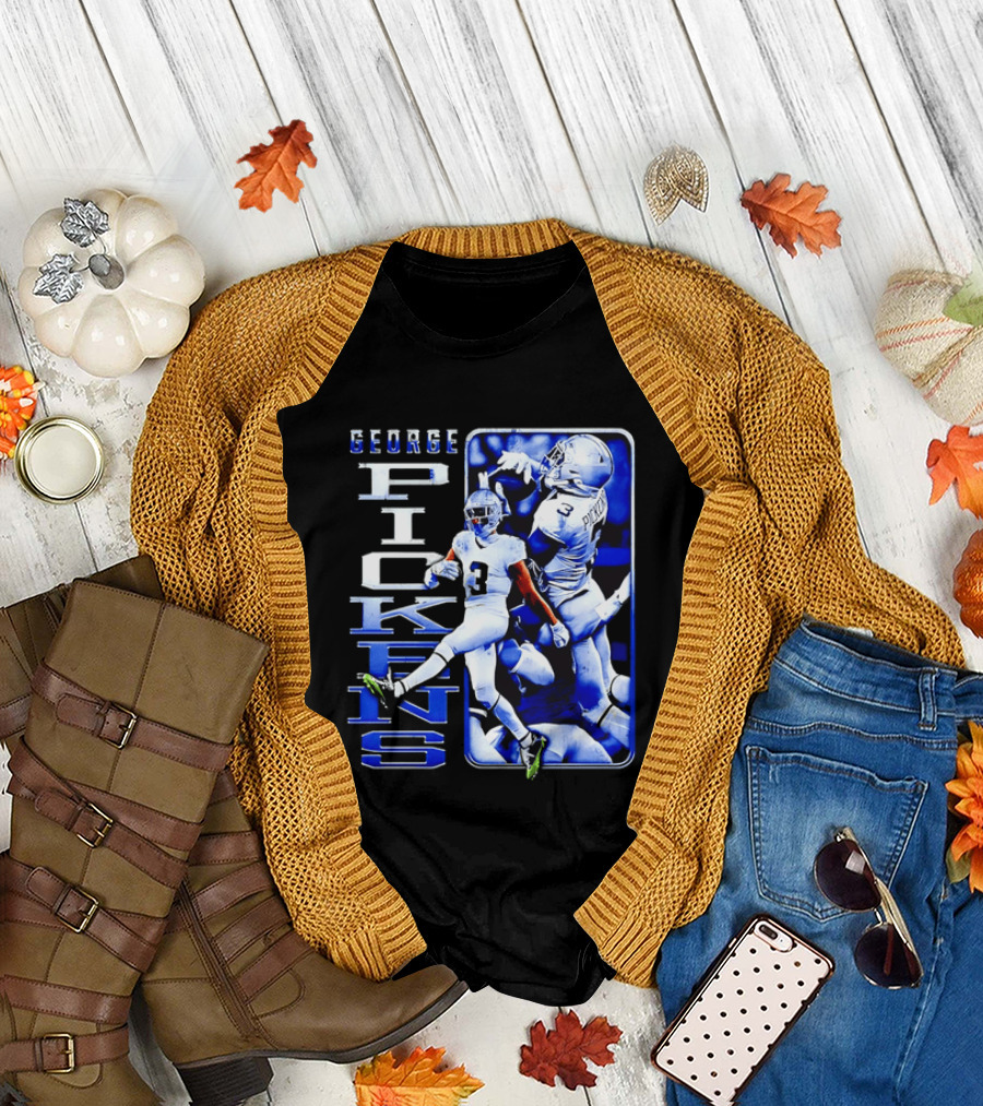 George Pickens Football Catching Collage Blue T-Shirt