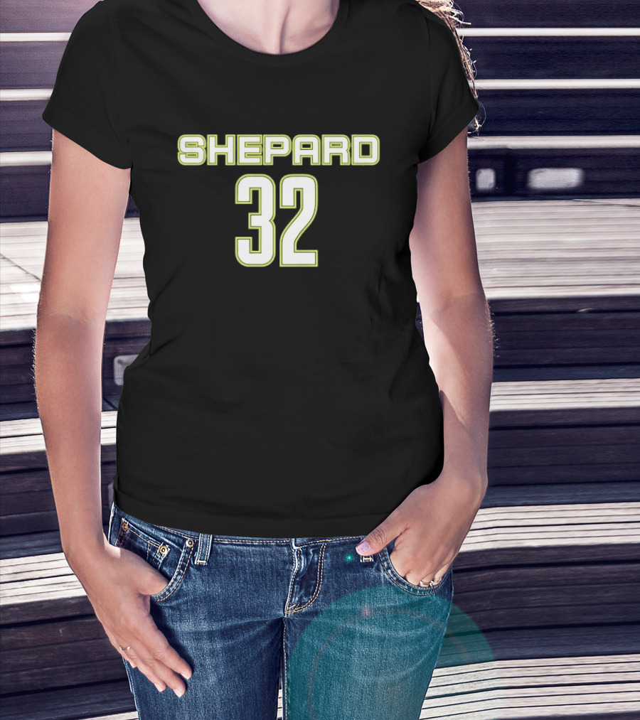 Shepard 32 Lime Green Athletic Block Lettering Jersey T-Shirt