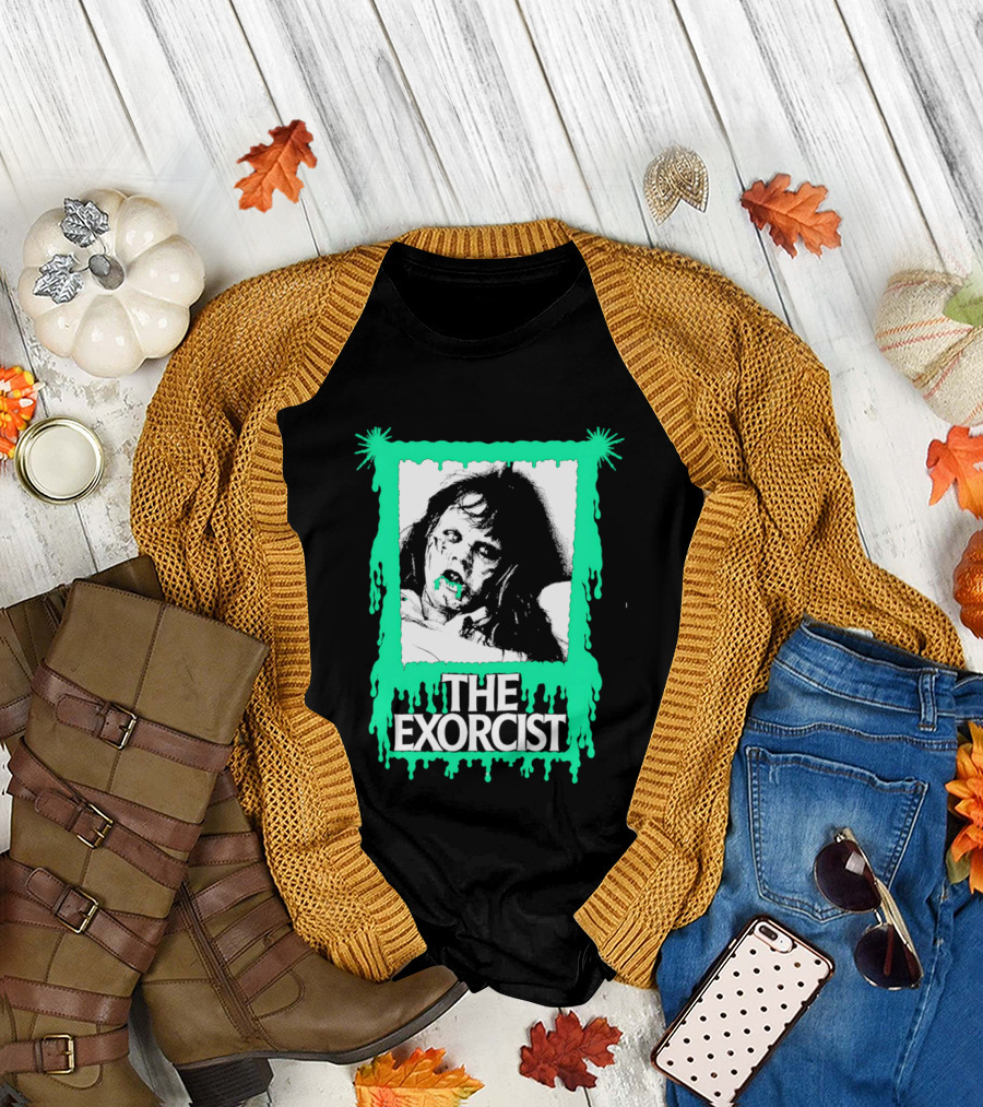 The Exorcist Regan Macneil Neon Drip Horror T-Shirt