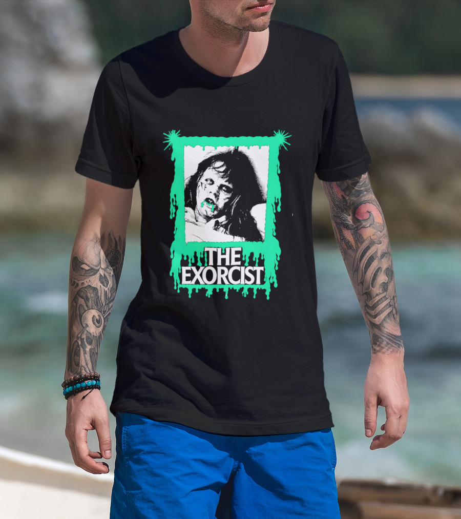 The Exorcist Regan Macneil Neon Drip Horror T-Shirt