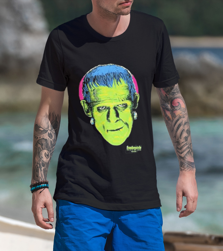 Frankenstein Universal Studios Monsters Head Travis Barker T-Shirt