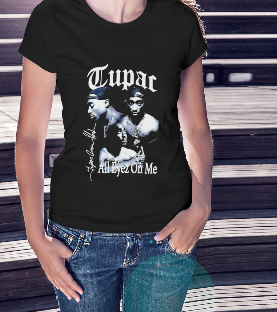 Tupac All Eyez On Me Tupac Amar Shakur Signature Iconic Album T-Shirt