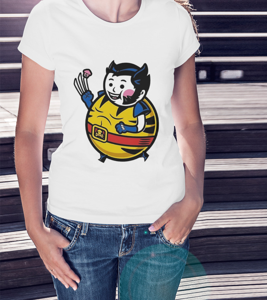 Wolverine Cupcake Fan With Claws And Round Yellow Outfit T-Shirt