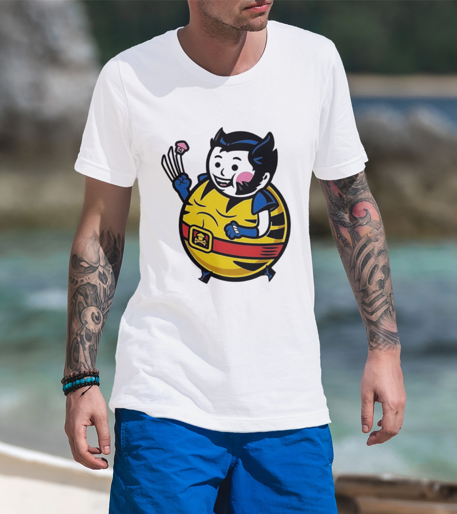 Wolverine Cupcake Fan With Claws And Round Yellow Outfit T-Shirt