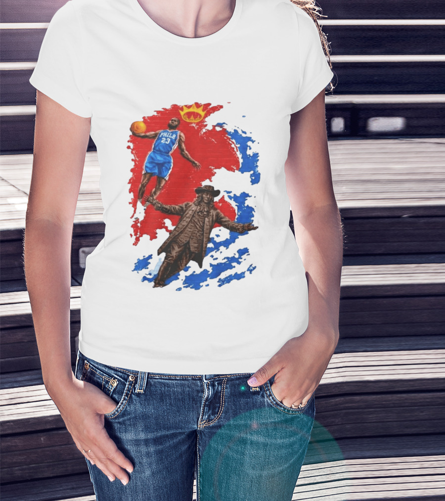 LeBron James Philadelphia Crown Mural Art In Chinatown T-Shirt