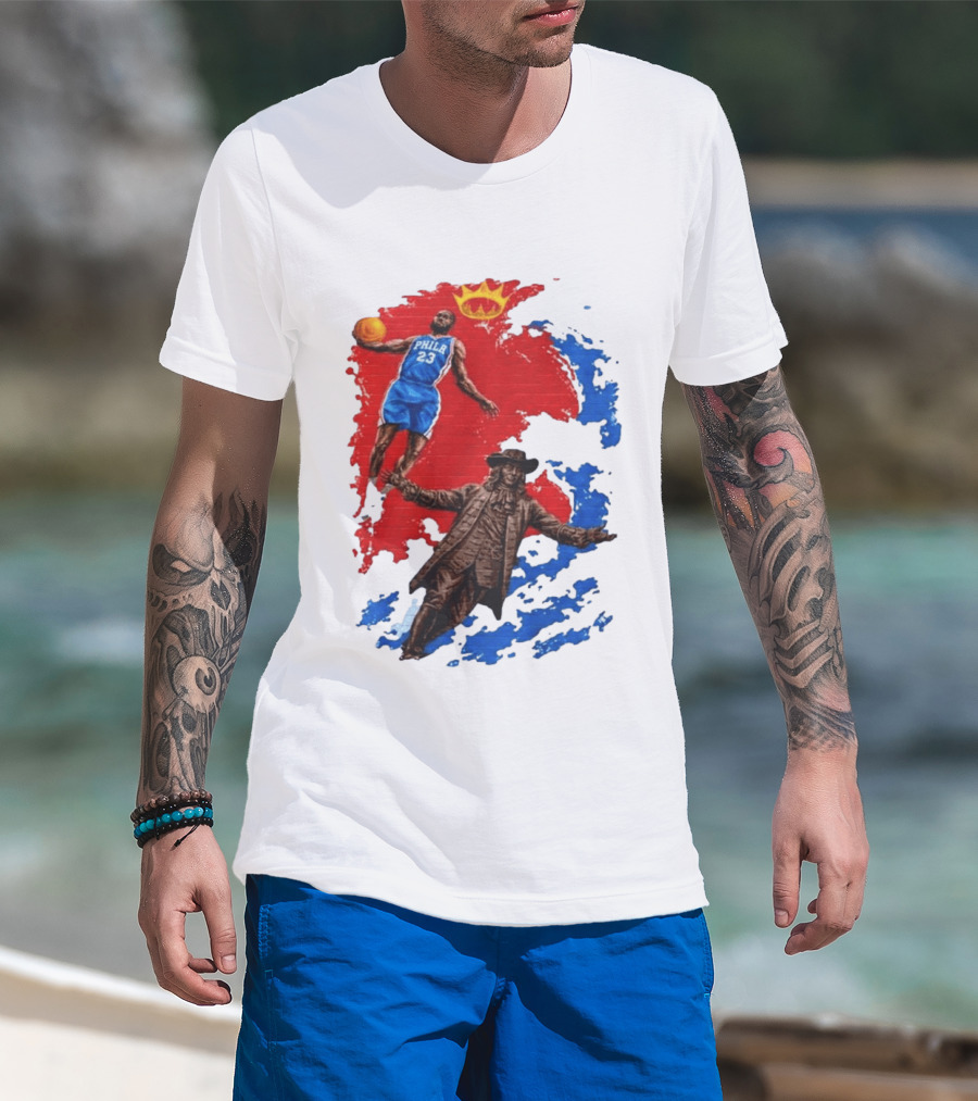 LeBron James Philadelphia Crown Mural Art In Chinatown T-Shirt