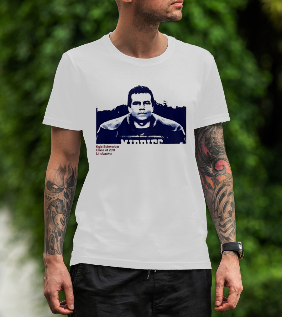 Middies Kyle Schwarber Class Of 2011 Linebacker Blue Stencil T-Shirt
