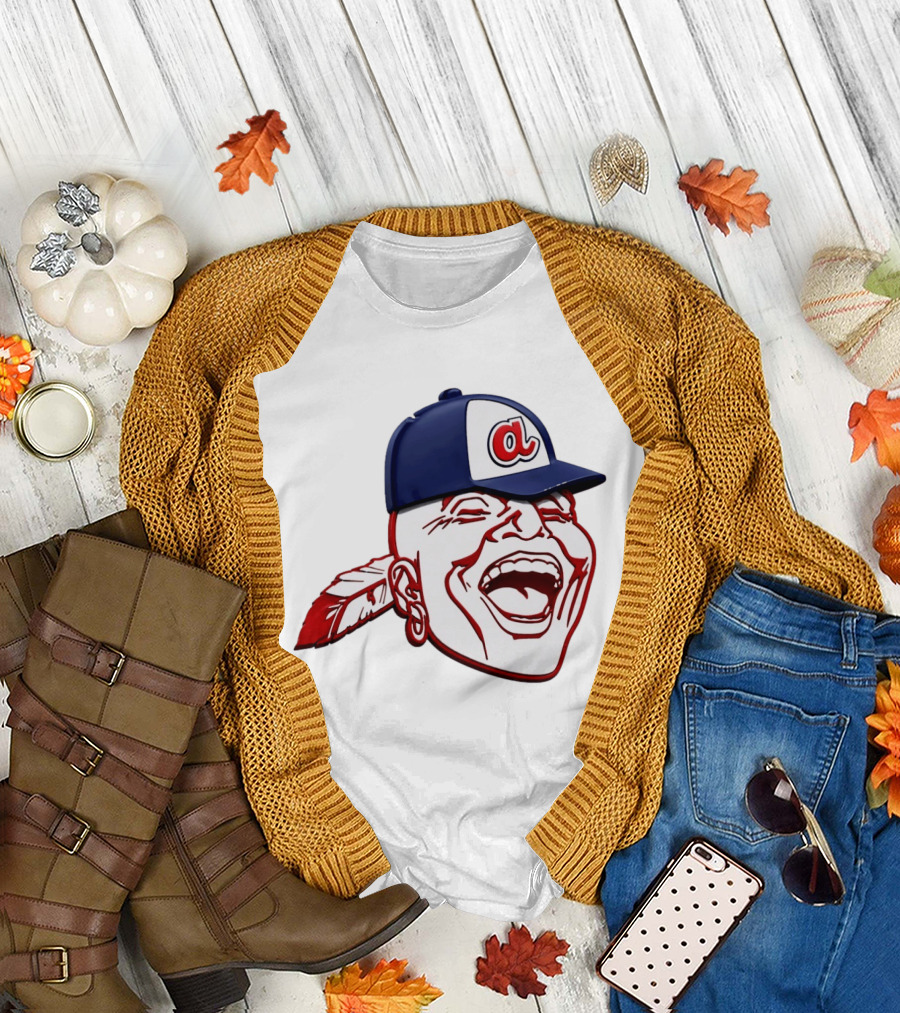 Hank Aaron Era 1970s Atlanta Braves Chief Cap T-Shirt