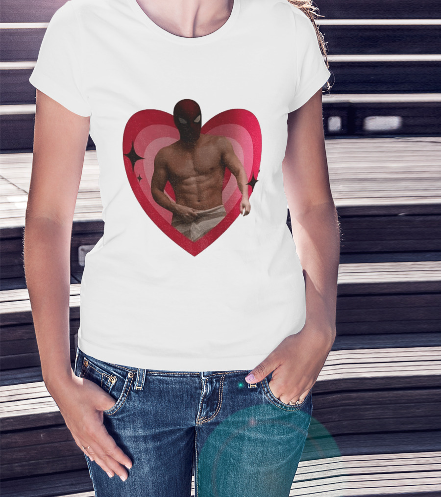 Heart Masked Bodybuilder Spidey T-Shirt