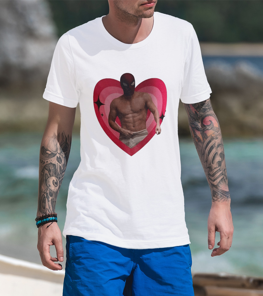Heart Masked Bodybuilder Spidey T-Shirt