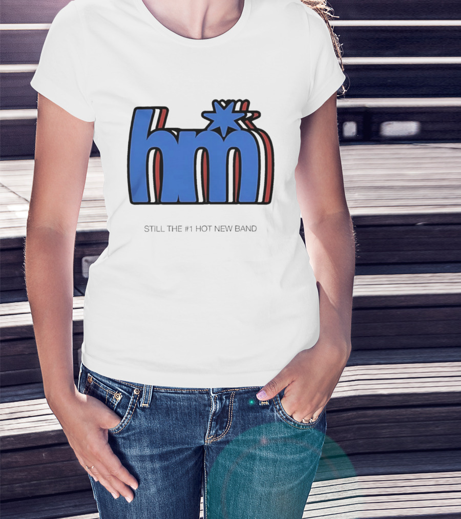 HM Still The Number 1 Hot New Band Blue Star 3D Layered Shadow T-Shirt