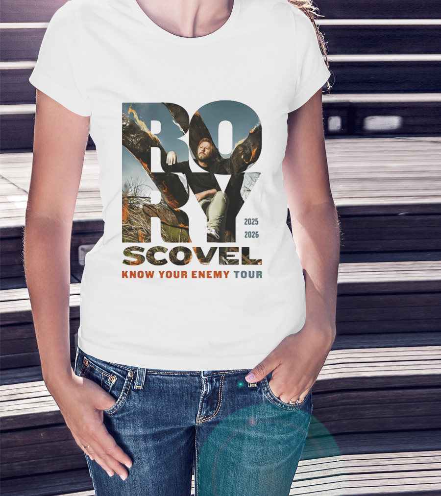 Rory Scovel Know Your Enemy Tour 2023 2026 Fire Backdrop T-Shirt