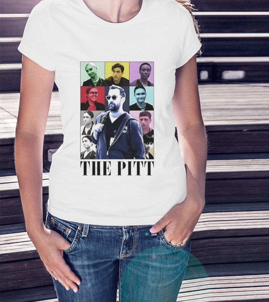 The Pitt Colorful Pop Grid Doctor Portraits Bearded Man In Sunglasses T-Shirt