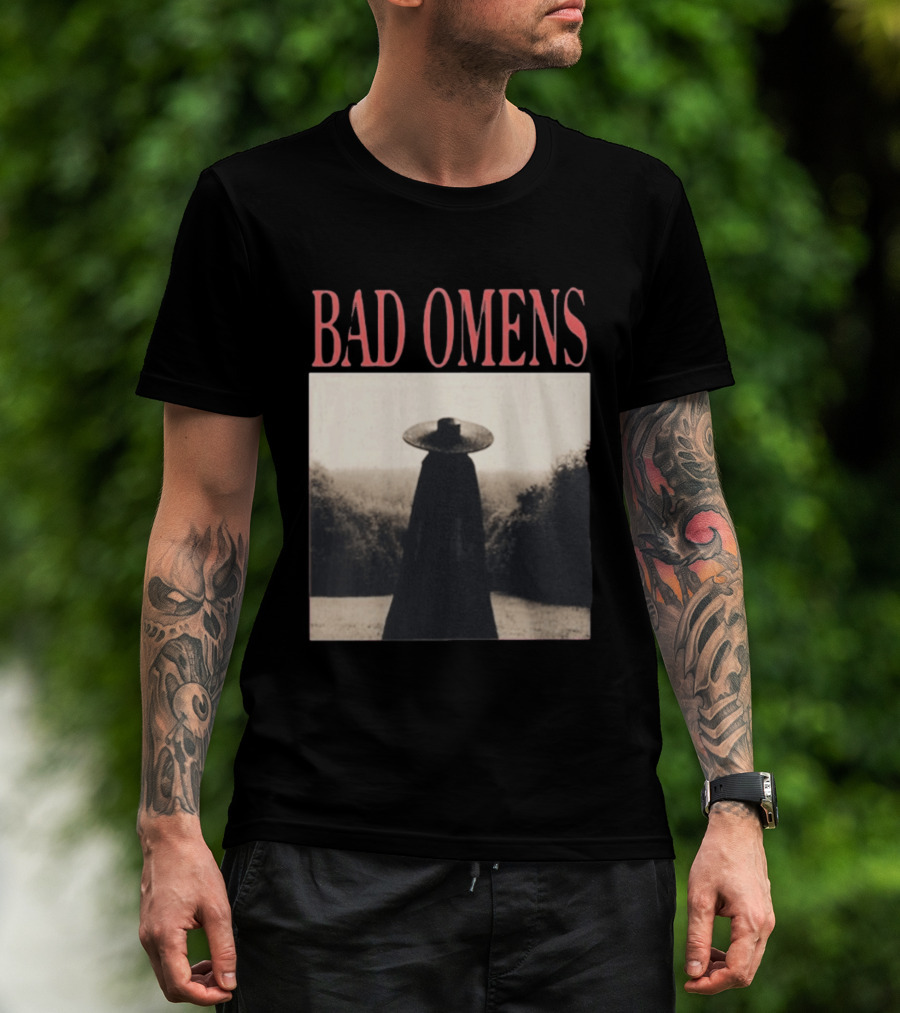 Bad Omens Specter Tour Dark Figure In Shadowy Landscape T-Shirt
