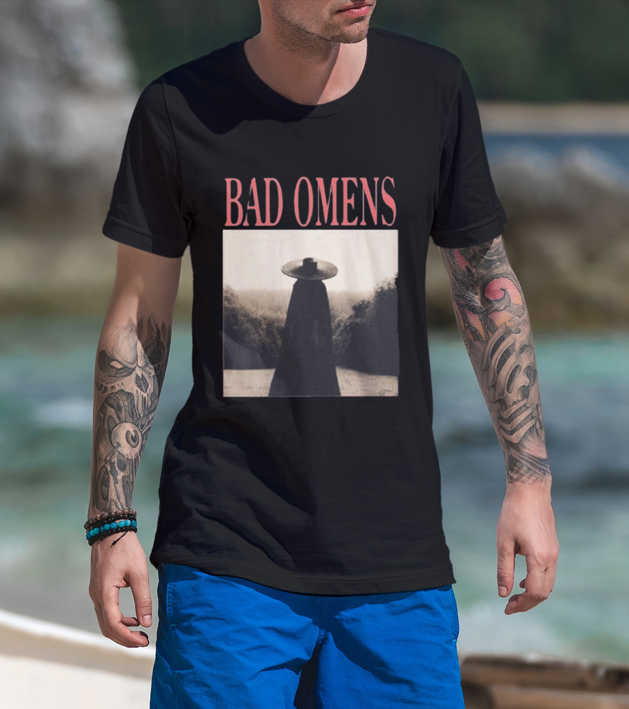 Bad Omens Specter Tour Dark Figure In Shadowy Landscape T-Shirt