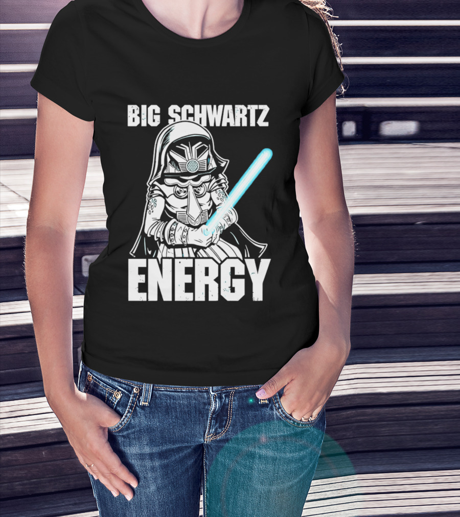 Big Schwartz Energy Dark Helmet Glowing Blue Sword T-Shirt