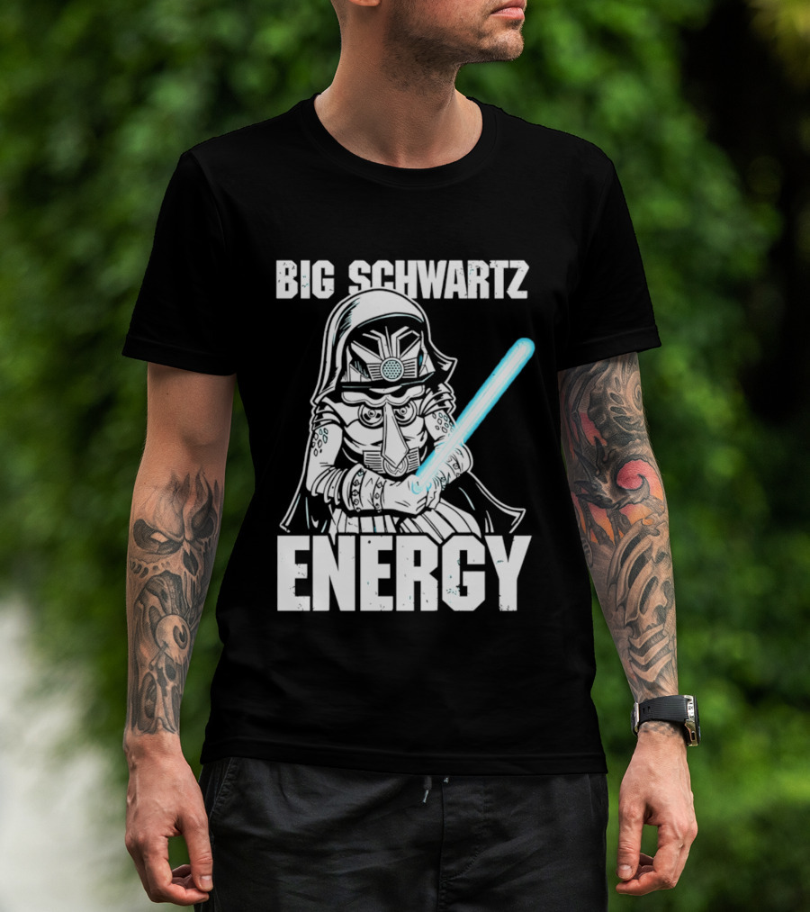 Big Schwartz Energy Dark Helmet Glowing Blue Sword T-Shirt