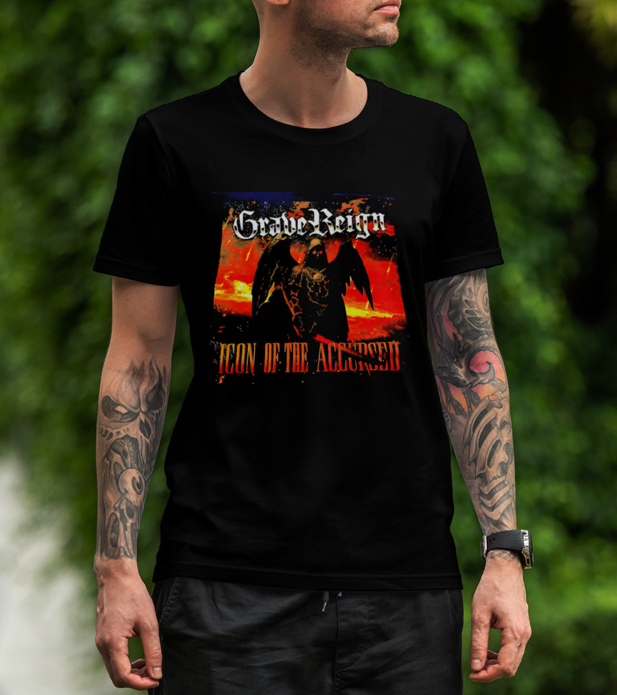 Grave Reign Icon Of The Accursed Winged Figure Sword T-Shirt