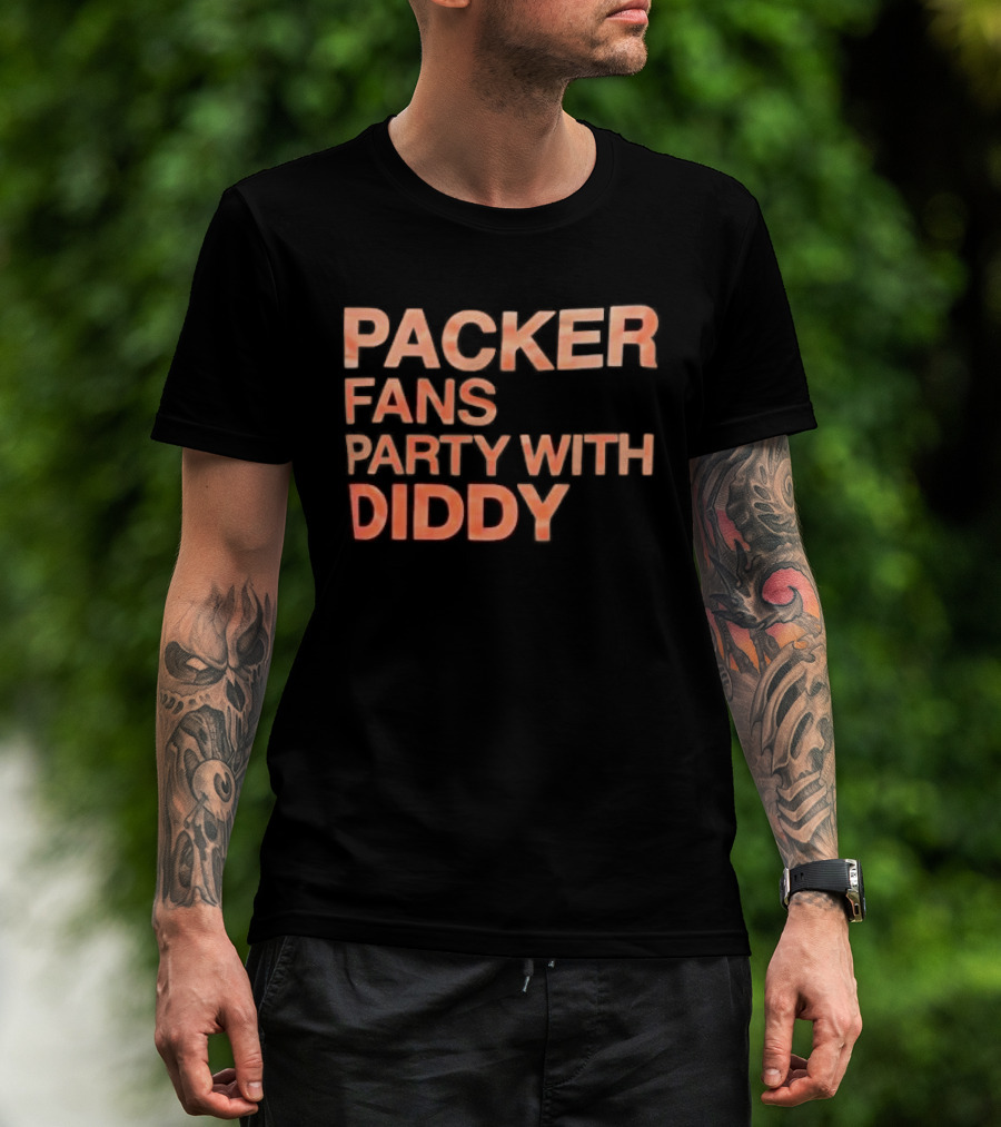 Packer Fans Party With Diddy Orange Clay Lettering T-Shirt