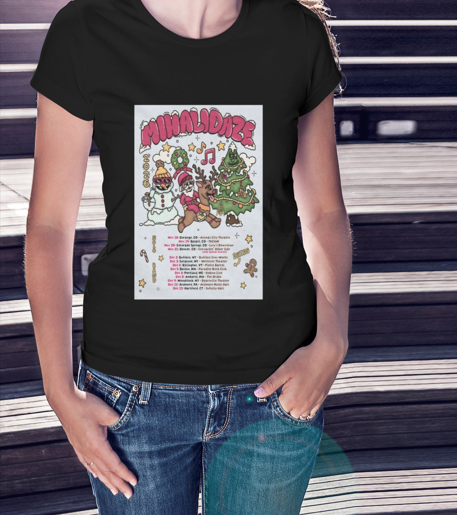 MIHALIDAZE 2026 Tour Solo Band Dates T-Shirt