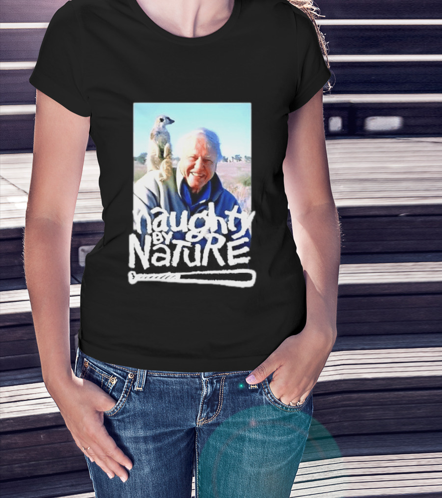 Naughty By Nature David Attenborough Meerkat Wildlife Photo T-Shirt