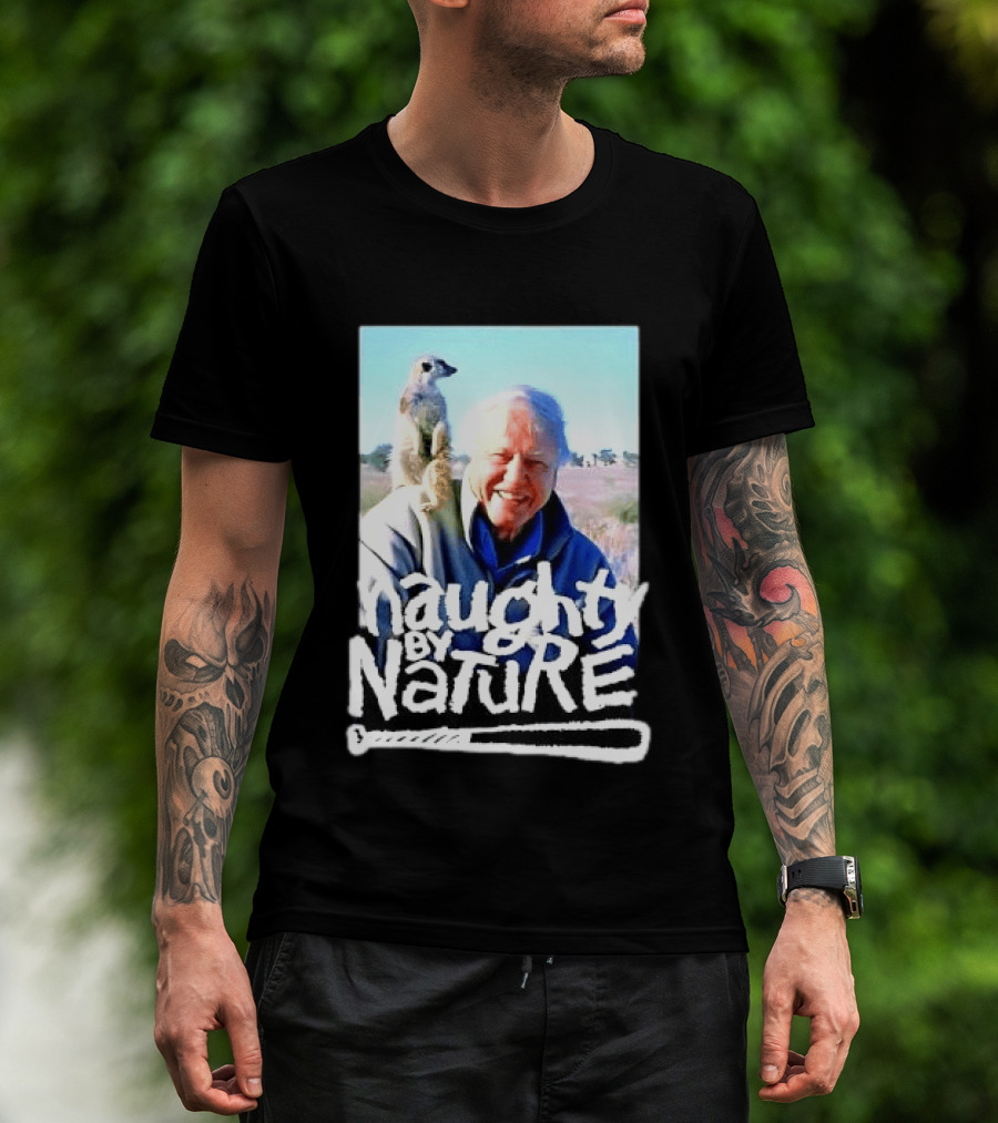 Naughty By Nature David Attenborough Meerkat Wildlife Photo T-Shirt
