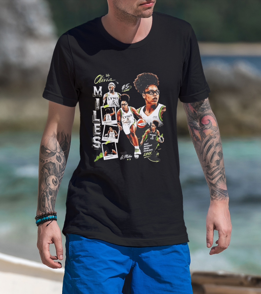 Olivia Miles No 5 Minnesota Lynx Fearless Driven Determined T-Shirt