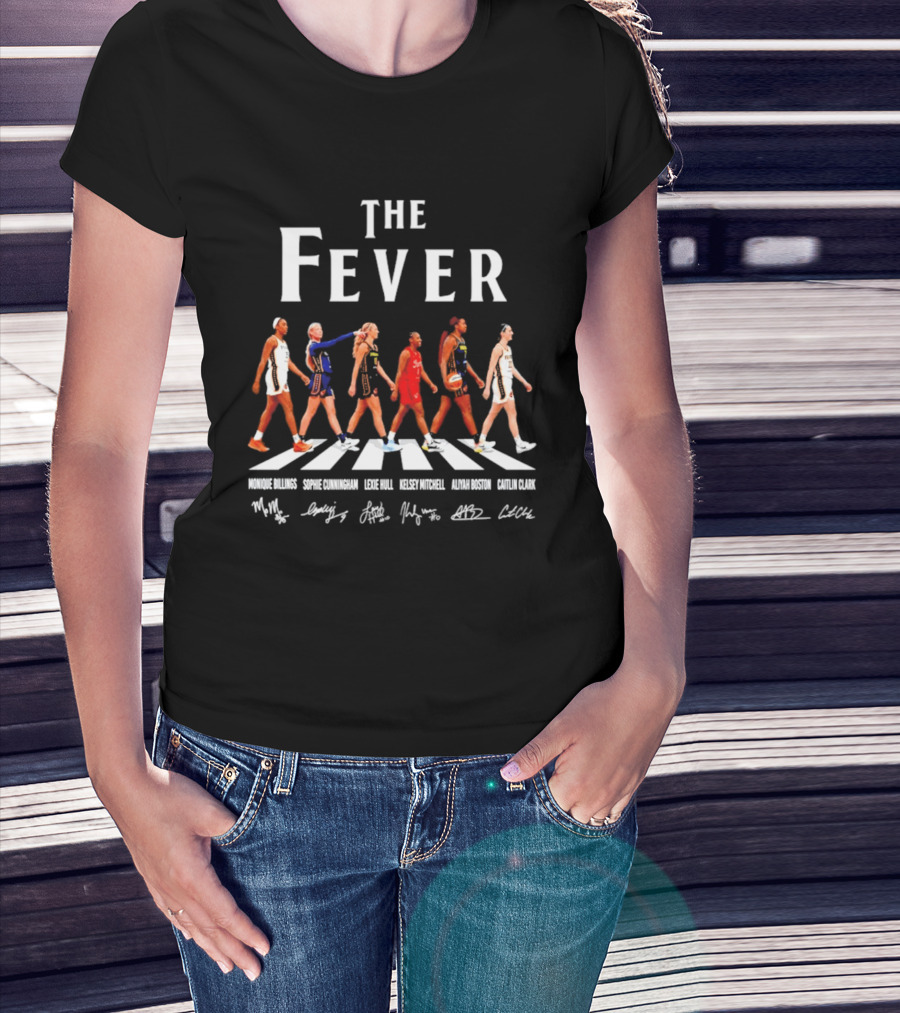 Indiana Fever The Fever Abbey Road N. Ogwumike Stephens Hull Smith Mitchell A. Johnson C. Cox T-Shirt