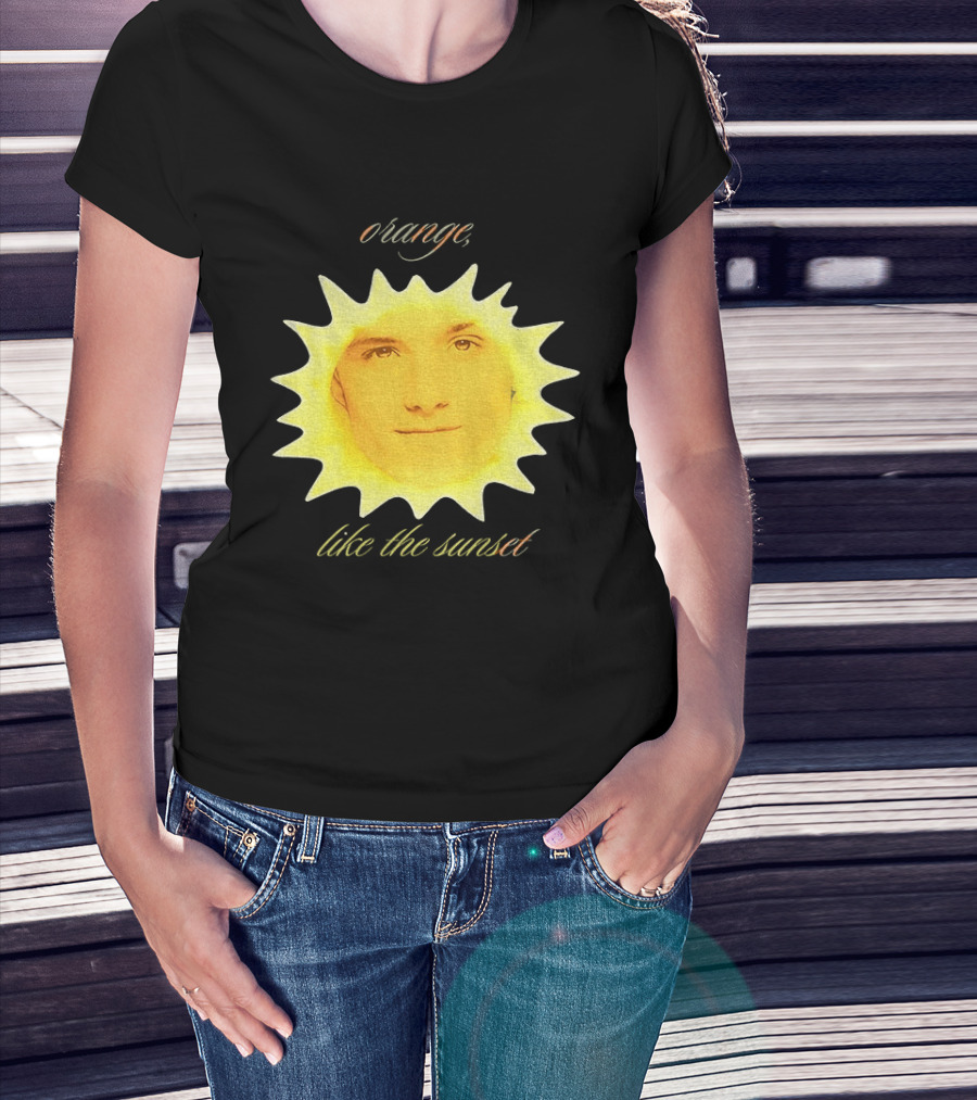 Orange Like The Sunset Face In Sun Design Peeta T-Shirt